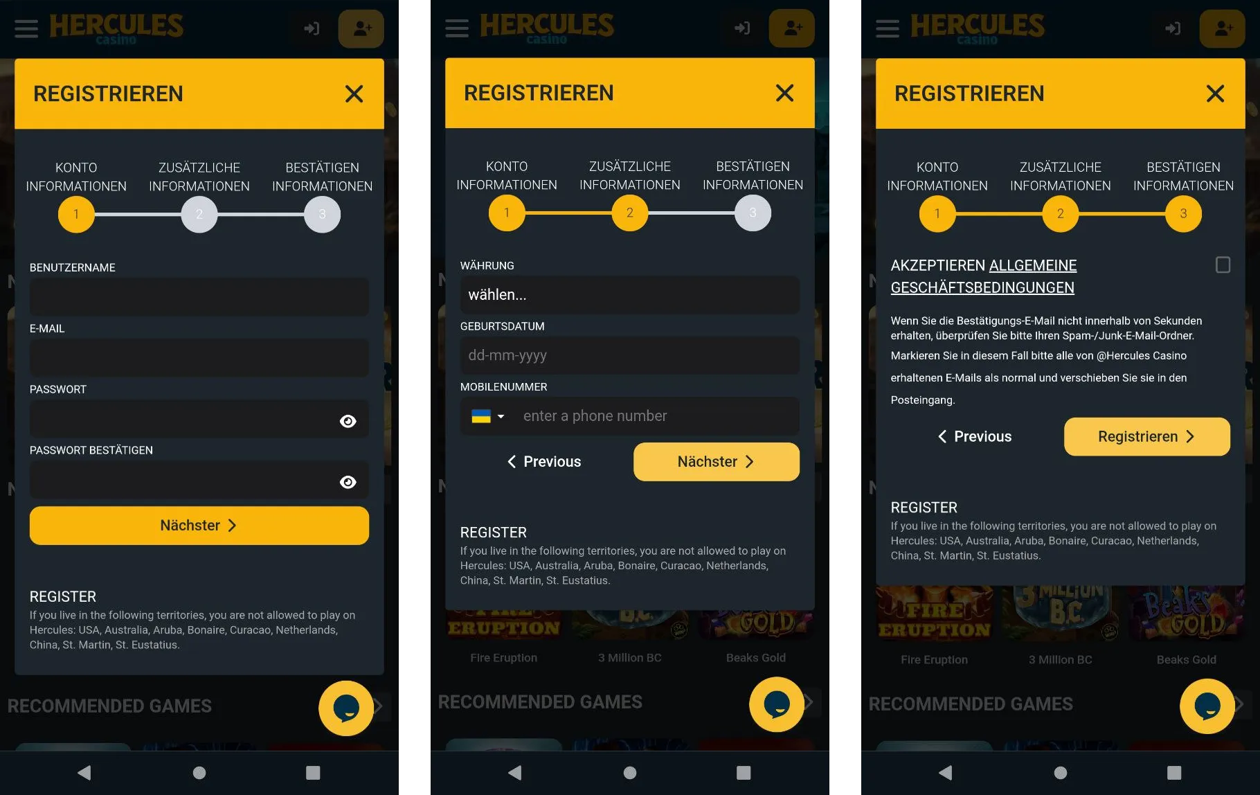 Hercules Casino Funktionen und Registrierung für Spieler aus Deutschland